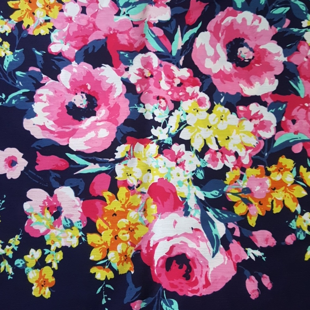 Last 1!! Navy Floral Paradise Dress - Picture 4 of 4